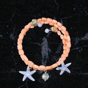 Starfish memory wire 3 wrap bracelet